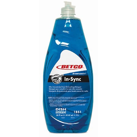Betco Simplicity In-Sync Dishwashing Liquid - Concentrate Liquid - 38 fl oz - Fresh Ozonic Scent, PK 8 1851B900CT